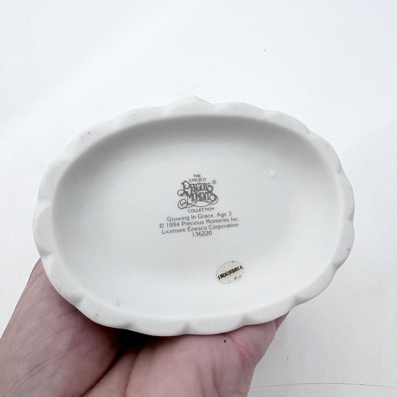 1994 Precious Moments Growing In Grace Age 3 Figurine Girl With Flowers - Picture 5 of 5